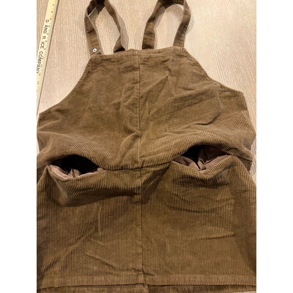 Gilli Brown Corduroy Pinafore Dres Overall‎ Sleeveless Medium Pockets Adjustable